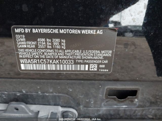 WBA5R1C57KAK10033 BMW 330I