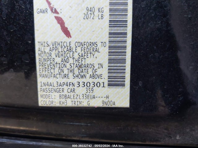 Nissan Altima 2.5 S 2015 1N4AL3AP4FN330301 Image 9