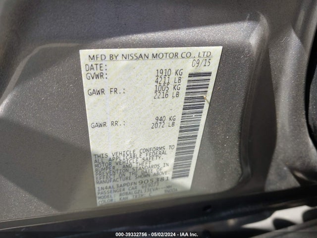 Nissan Altima 2.5 S 2015 1N4AL3AP0FN905381 Image 9