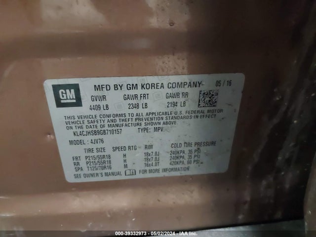 Buick Encore Premium 2016 KL4CJHSB9GB710157 Image 9