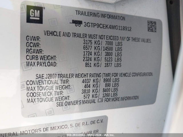 GMC Sierra 1500 4wd  Short Box Elevation 2021 3GTP9CEK4MG118912 Image 9