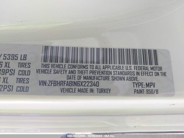 ZFBHRFAB1N6X22340 RAM Promaster City Cargo Van