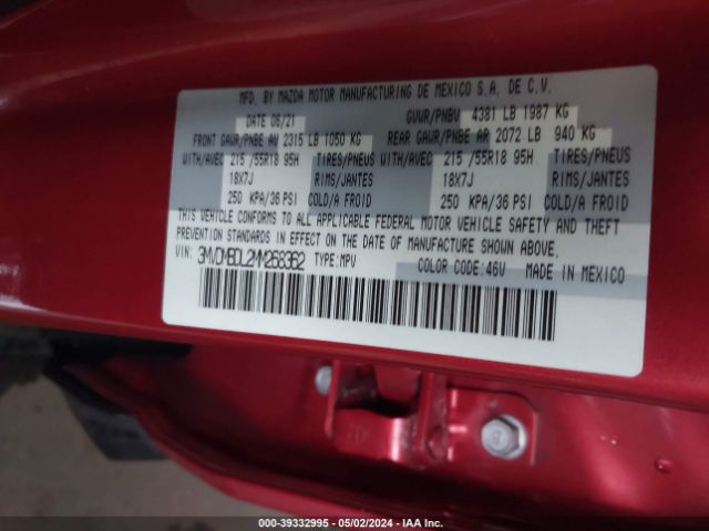 3MVDMBDL2MM268362 Mazda Cx-30 Premium