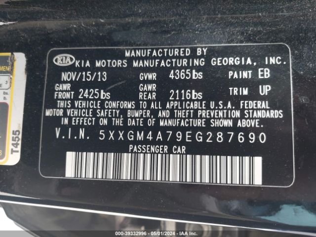 5XXGM4A79EG287690 KIA Optima Lx