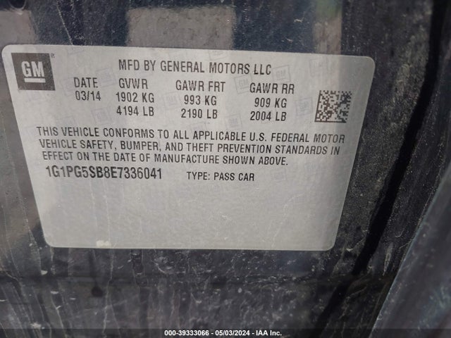 Chevrolet CRUZE LTZ 2014 1G1PG5SB8E7336041 Image 9