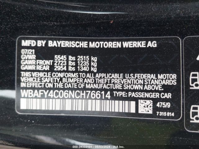 WBAFY4C06NCH76614 BMW M850i Xdrive