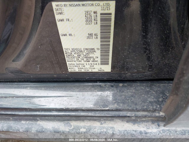 Nissan Altima 2.5 S 2016 1N4AL3APXGC119343 Image 9