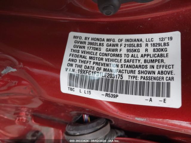 19XFC1F31LE203175 Honda CIVIC EX