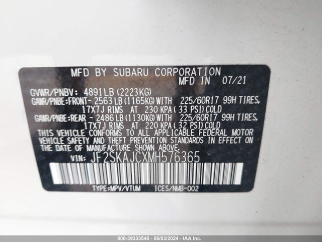 Subaru Forester Premium 2021 JF2SKAJCXMH576365 Image 9