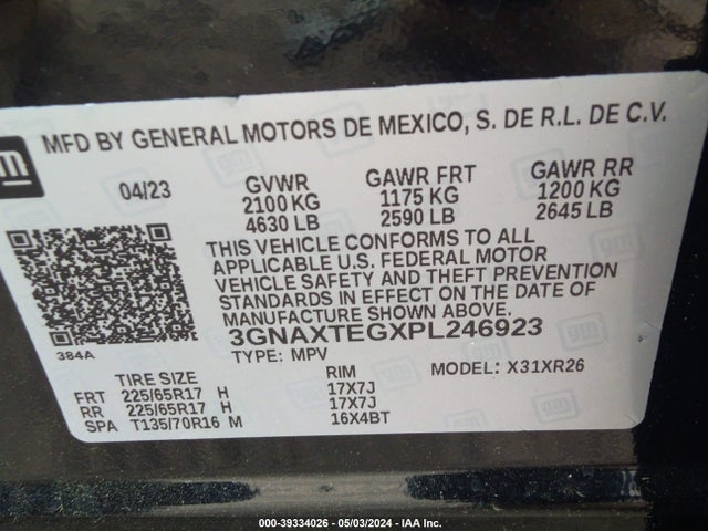 Chevrolet Equinox Awd 2fl 2023 3GNAXTEGXPL246923 Image 9