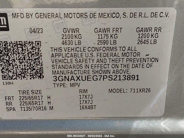 Chevrolet Equinox Awd Lt 2023 3GNAXUEG7PS213891 Image 9