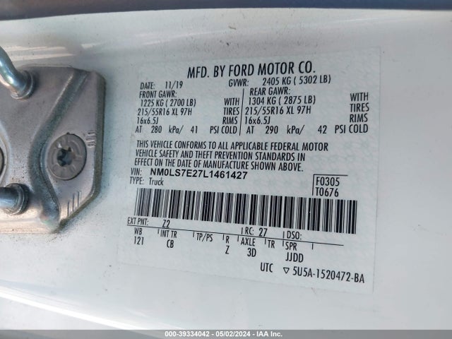Ford Transit Connect Xl 2020 NM0LS7E27L1461427 Image 9