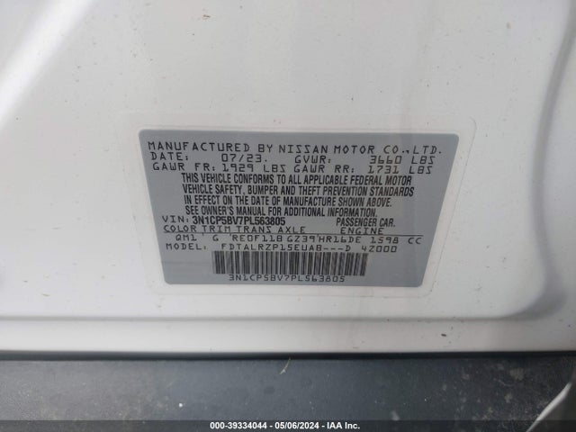 Nissan Kicks S Xtronic Cvt 2023 3N1CP5BV7PL563805 Image 9