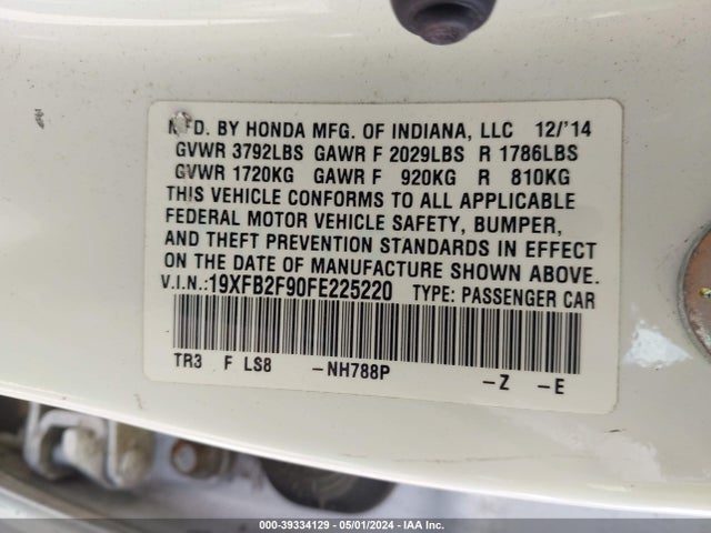 Honda Civic Ex-l 2015 19XFB2F90FE225220 Image 9