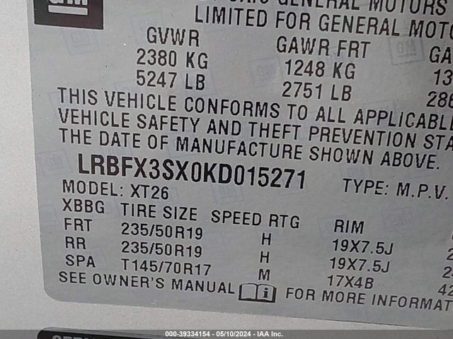 Buick Envision Awd Premium I 2019 LRBFX3SX0KD015271 Image 9