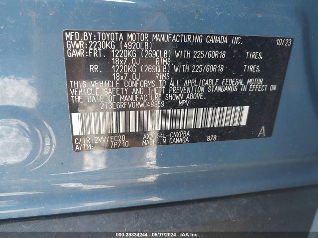 Toyota Rav4 Xse Hybrid 2024 2T3E6RFV0RW048859 Image 9