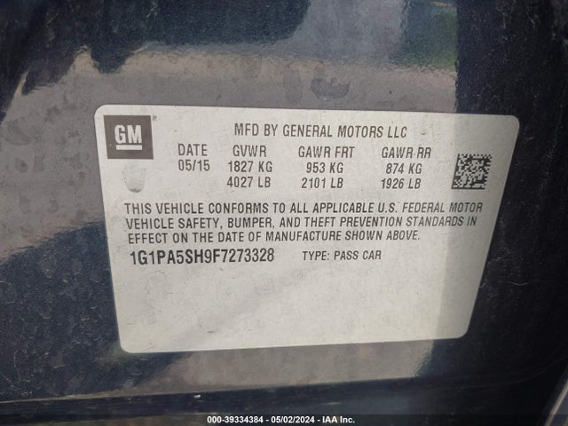 Chevrolet Cruze Ls Auto 2015 1G1PA5SH9F7273328 Image 9