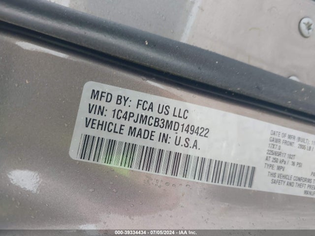 1C4PJMCB3MD149422 Jeep Cherokee Latitude 4x4
