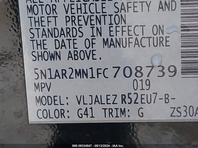 Nissan Pathfinder Sv 2015 5N1AR2MN1FC708739 Image 9