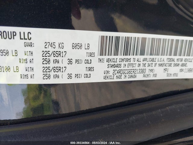 Dodge Grand Caravan Sxt 2014 2C4RDGCG6ER213383 Image 9