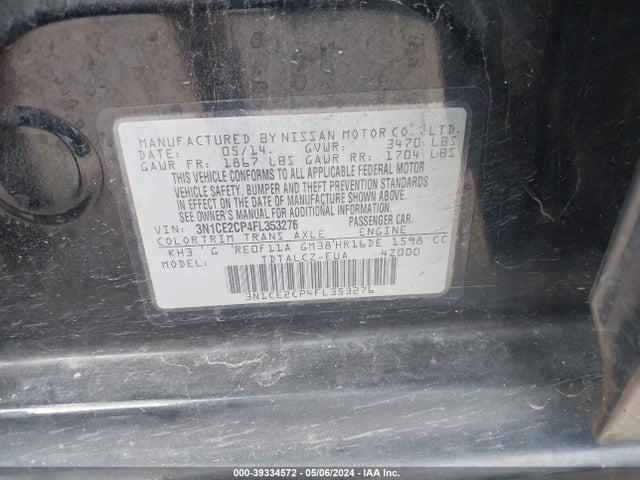 Nissan Versa Note S Plus 2015 3N1CE2CP4FL353276 Image 9