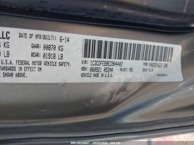 1C3CDFEB9ED904402 Dodge DART GT