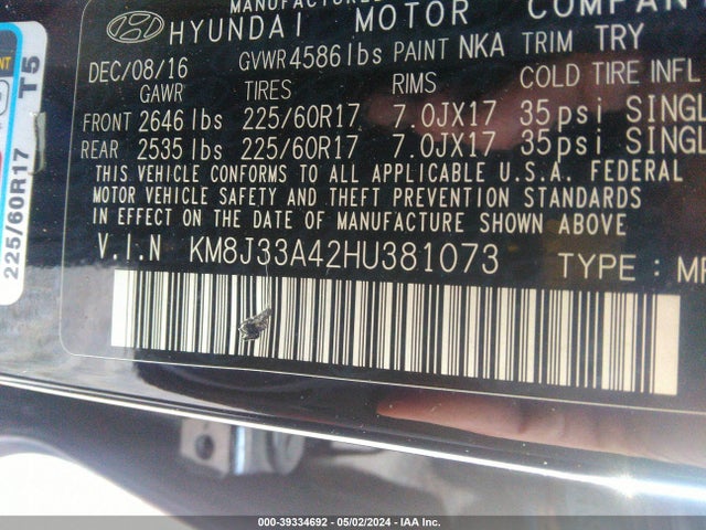 Hyundai Tucson Se Plus 2017 KM8J33A42HU381073 Image 9