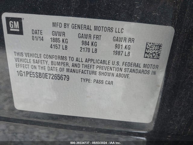 Chevrolet Cruze 2lt Auto 2014 1G1PE5SB0E7265679 Image 9