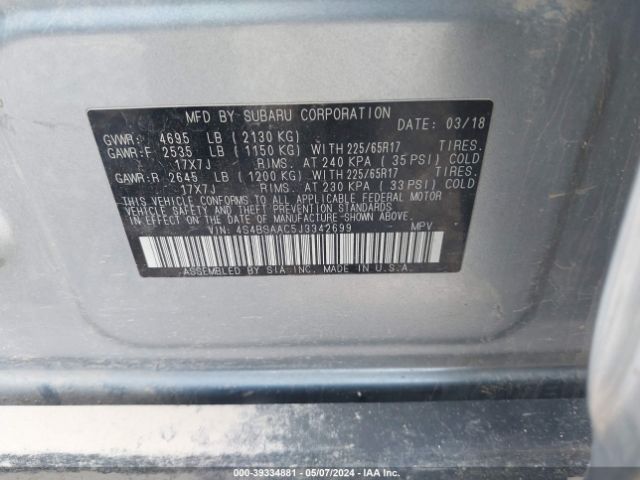 4S4BSAAC5J3342699 Subaru Outback 2.5i