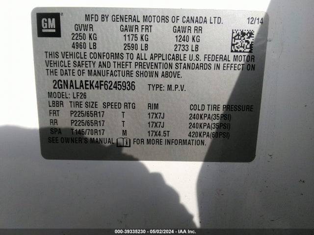 2GNALAEK4F6245936 Chevrolet EQUINOX LS