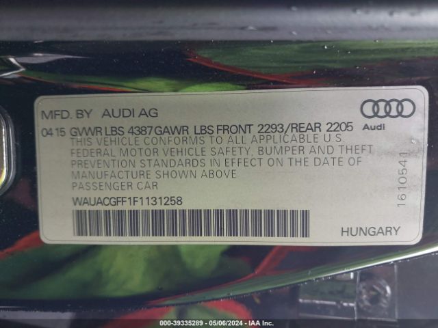 WAUACGFF1F1131258 Audi A3 1.8t Premium