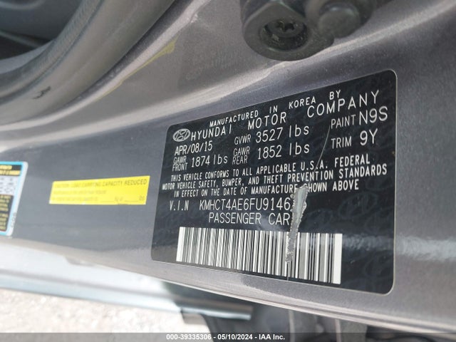 Hyundai ACCENT GLS 2015 KMHCT4AE6FU914675 Image 9