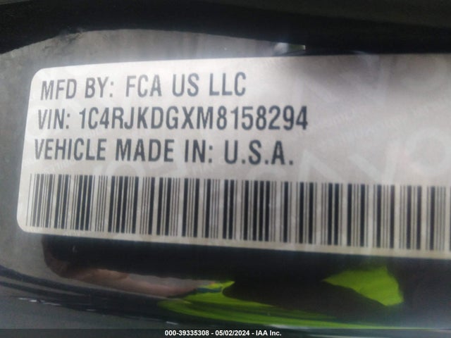 1C4RJKDGXM8158294 Jeep Grand Cherokee L Overland 4x4