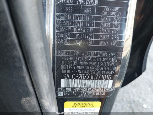 SALCP2RXXJH771016 Land Rover Discovery Sport Se