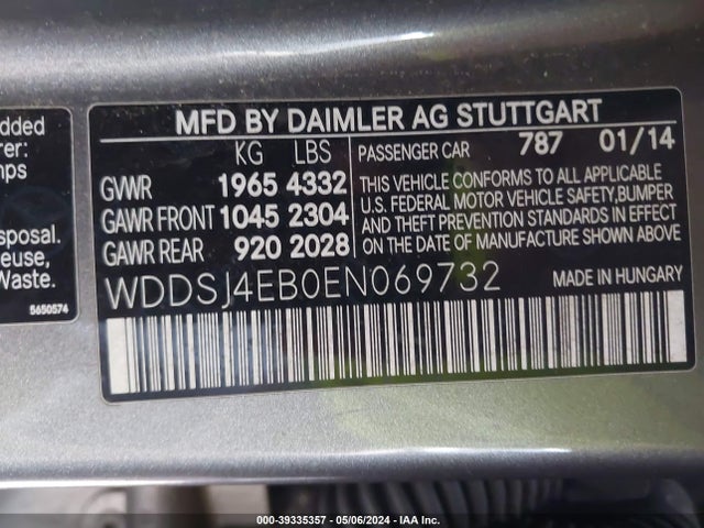 Mercedes-Benz CLA 250 2014 WDDSJ4EB0EN069732 Image 9