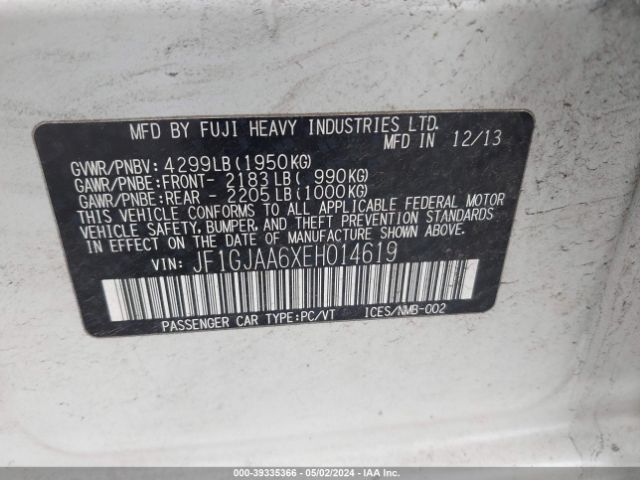 JF1GJAA6XEH014619 Subaru Impreza 2.0i