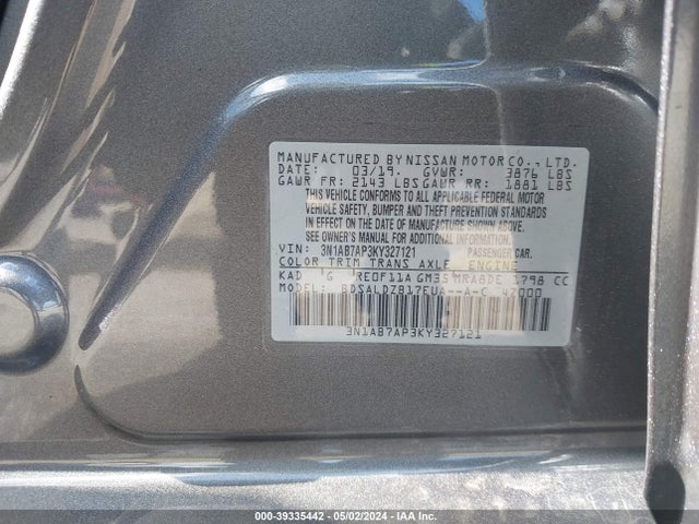 Nissan SENTRA SV 2019 3N1AB7AP3KY327121 Image 9