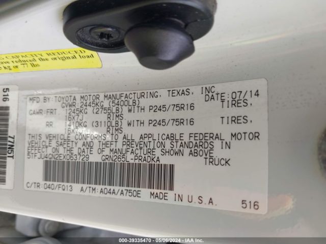 5TFJU4GN2EX063729 Toyota Tacoma Prerunner V6