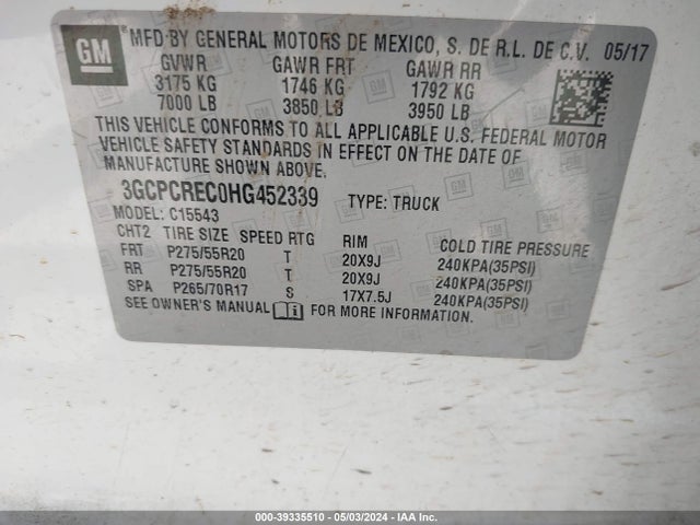 Chevrolet Silverado 1500 1lt 2017 3GCPCREC0HG452339 Image 9