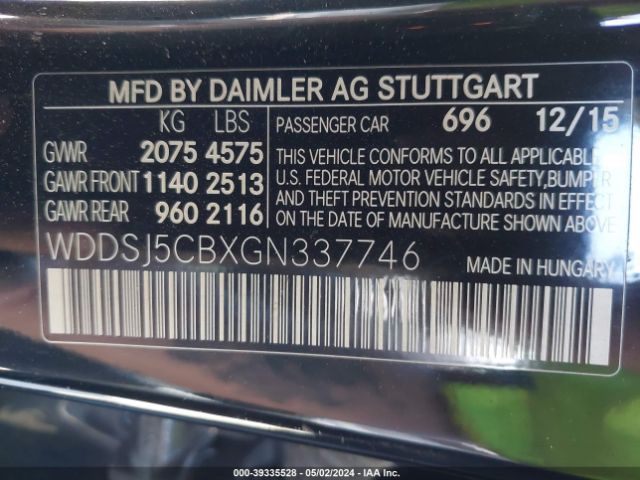 WDDSJ5CBXGN337746 Mercedes-Benz Amg Cla 45 4matic