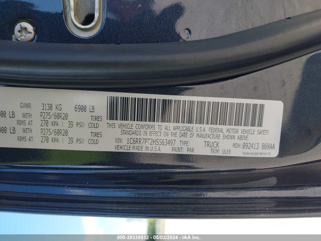 RAM 1500 Limited  4x4 5'7 Box 2017 1C6RR7PT2HS563497 Image 9