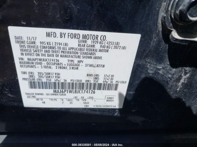 MAJ6P1WL8JC174126 Ford Ecosport Titanium
