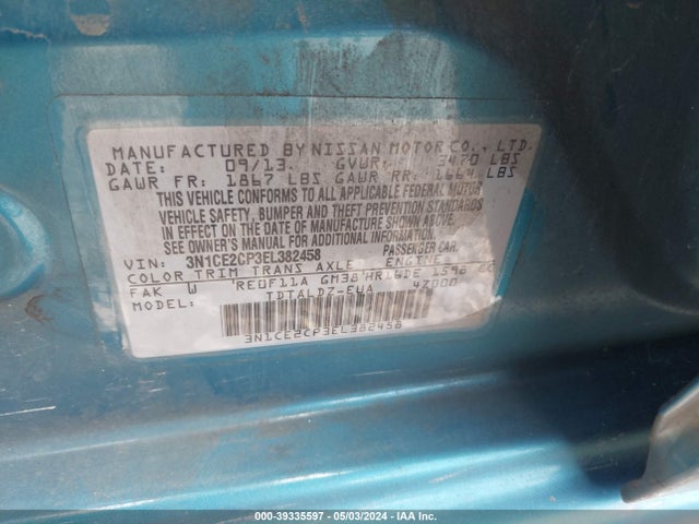 Nissan Versa Note Sv 2014 3N1CE2CP3EL382458 Image 9