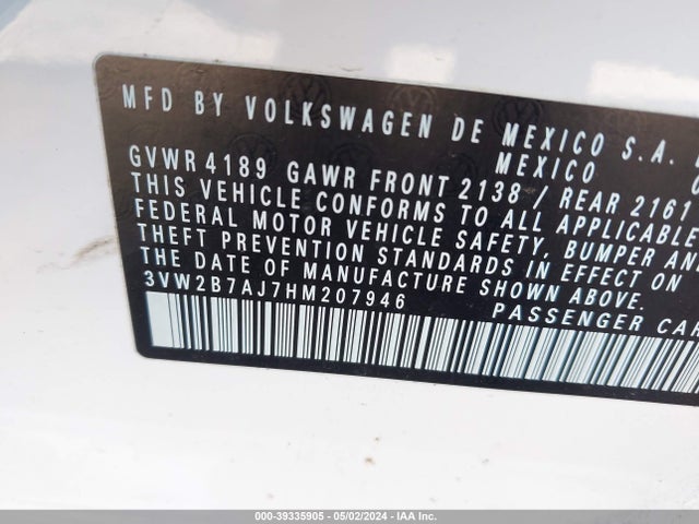 3VW2B7AJ7HM207946 Volkswagen Jetta 1.4t S