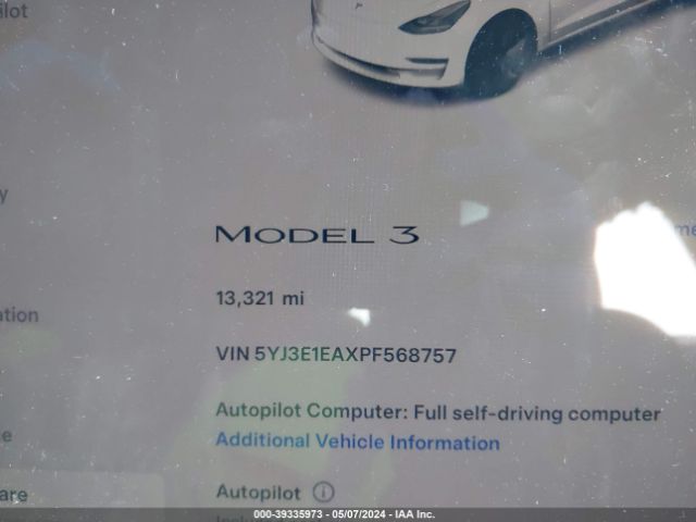 5YJ3E1EAXPF568757 Tesla Model 3 Rear-wheel Drive