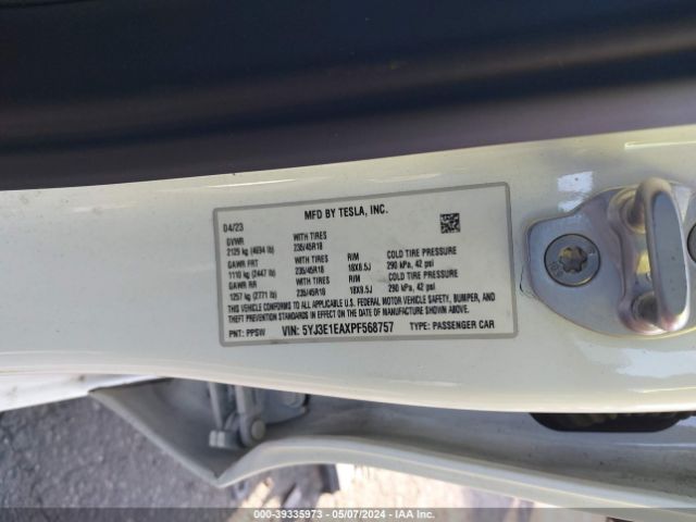 5YJ3E1EAXPF568757 Tesla Model 3 Rear-wheel Drive