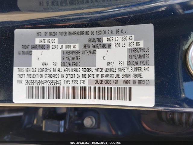 Mazda Mazda3 2.5 S Select 2023 3MZBPABM4PM385349 Image 9
