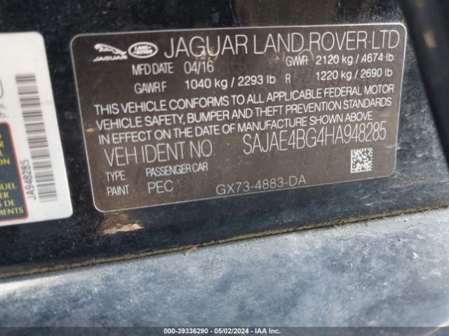 SAJAE4BG4HA948285 Jaguar Xe 25t Prestige