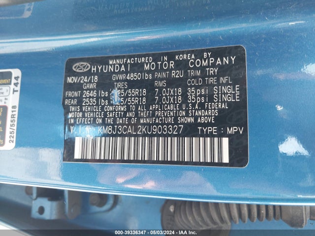 Hyundai TUCSON SEL 2019 KM8J3CAL2KU903327 Image 9