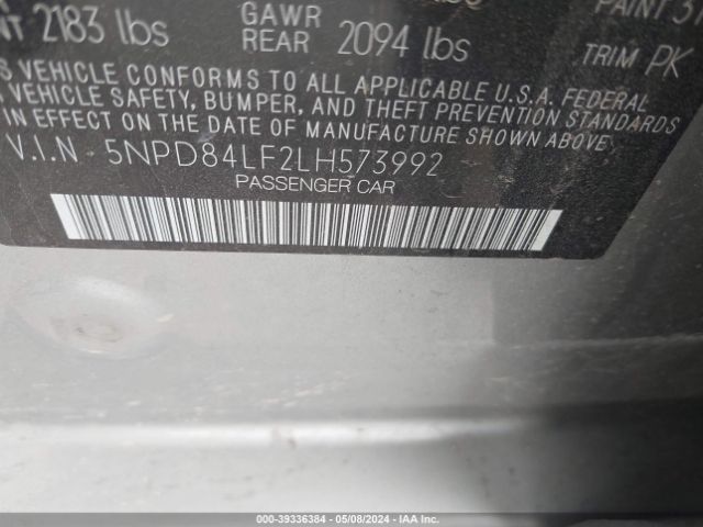 5NPD84LF2LH573992 Hyundai ELANTRA SEL